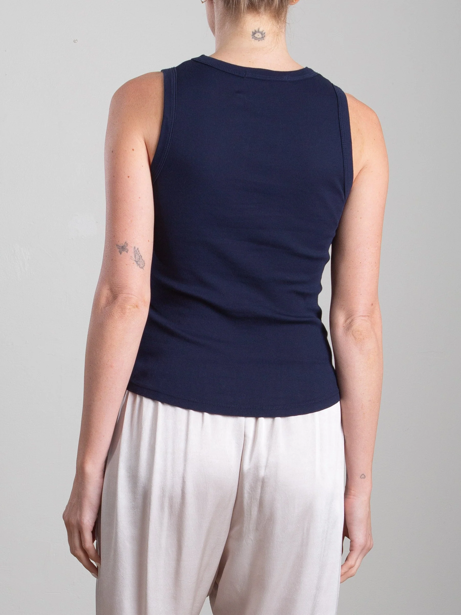Athena Hi-Neck Tank in Lightweight Rib - Midnight - Image 4