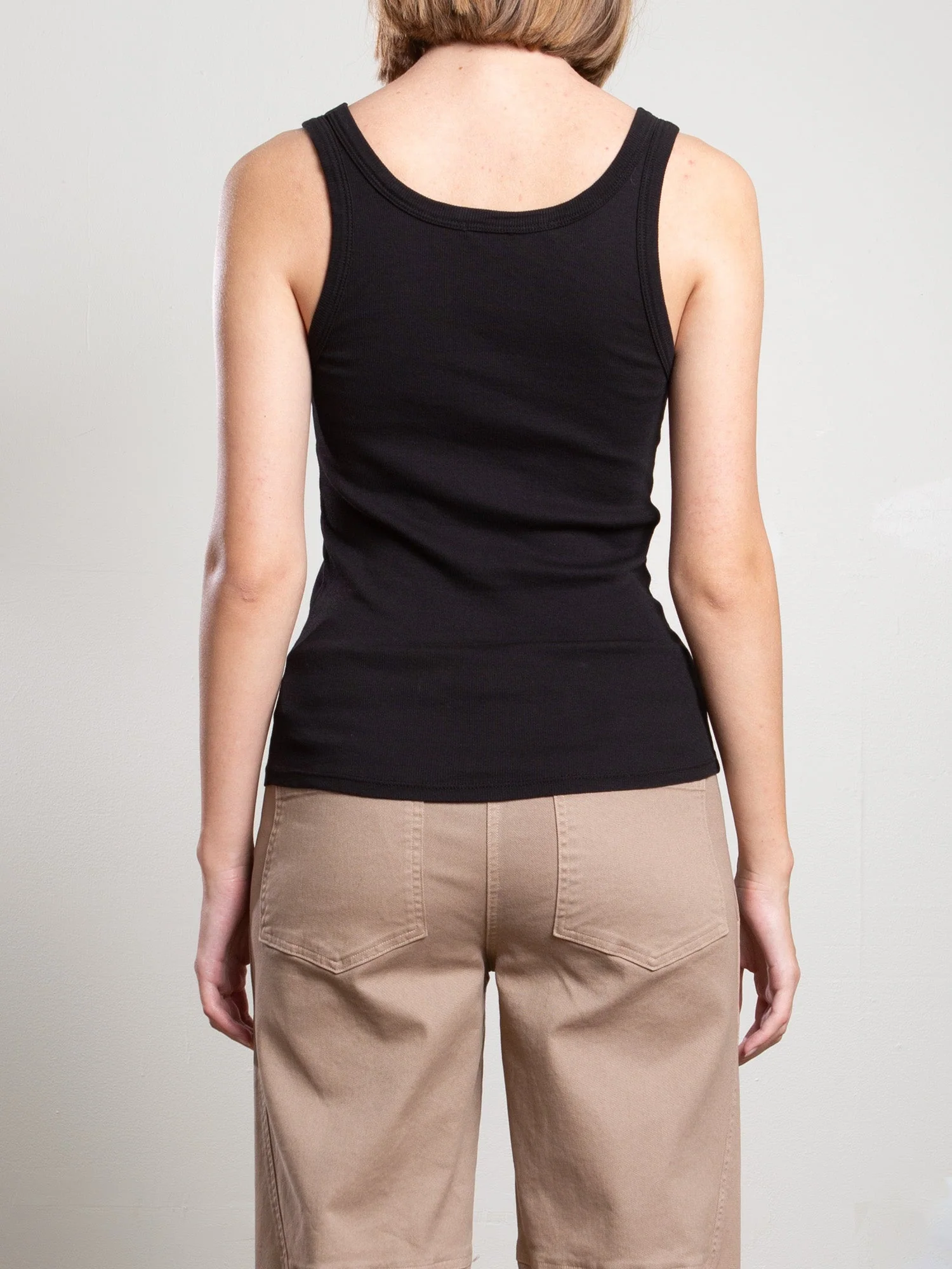 Cass Tank in Lightweight Rib - Black - Image 4