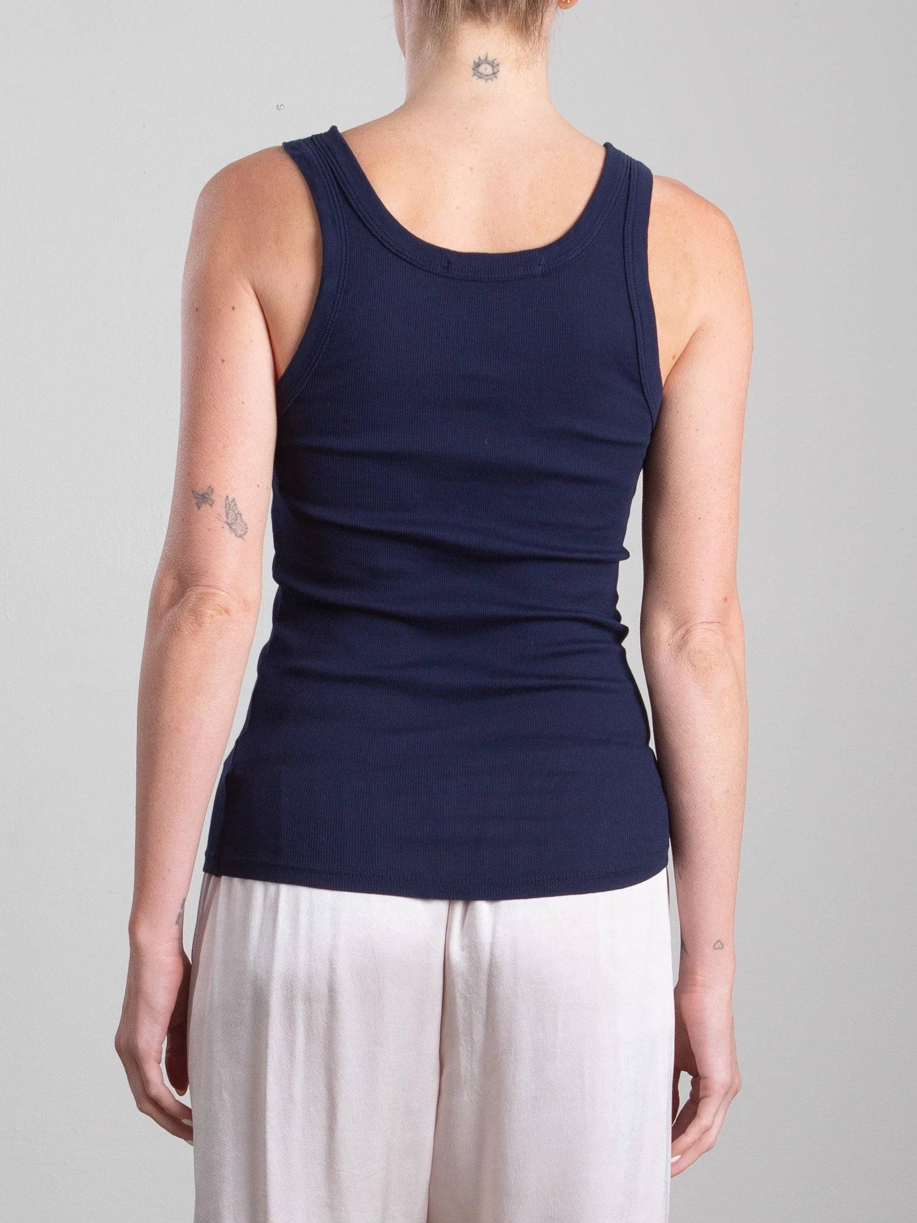 Cass Tank in Lightweight Rib - Midnight - Image 3