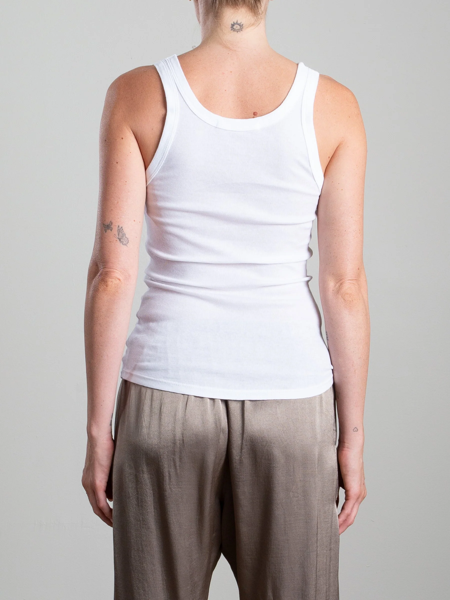 Cass Tank in Lightweight Rib - White - Image 4