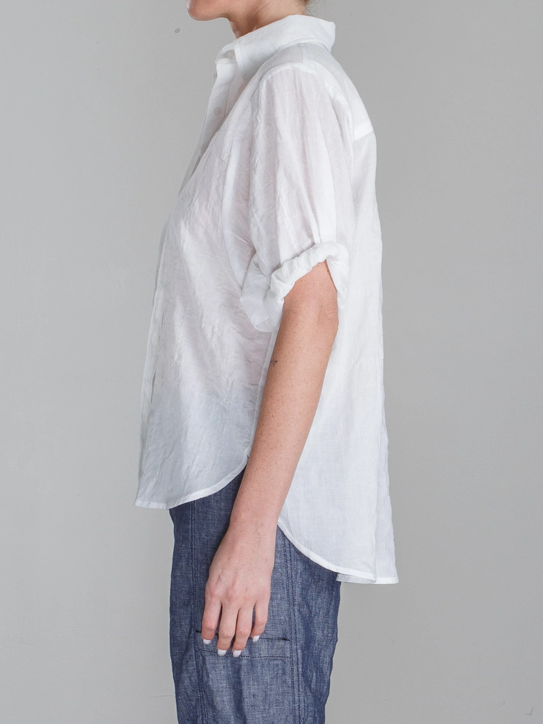 Claude Shirt in French Linen - White - Image 3