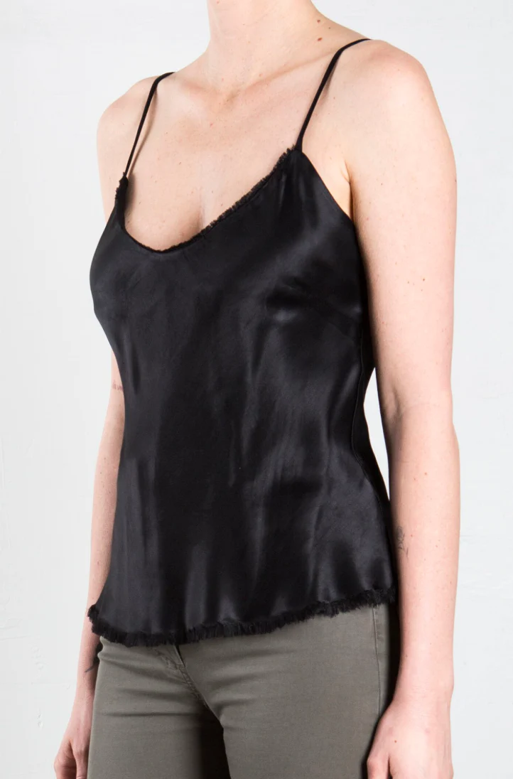 Dawn Cami in Vintage Satin - Black - Image 4