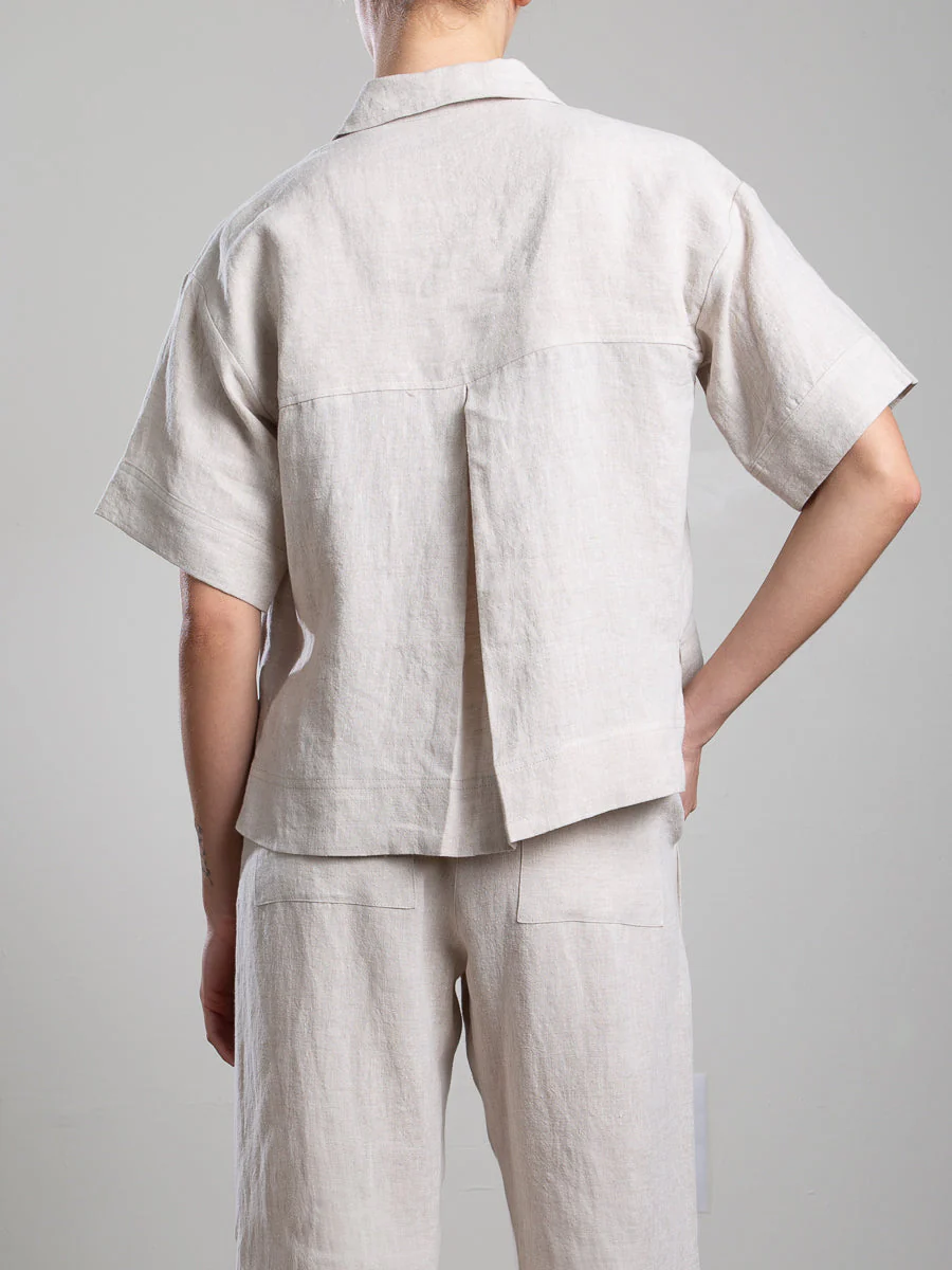 Eddy Shirt in Linen - Oat - Image 3