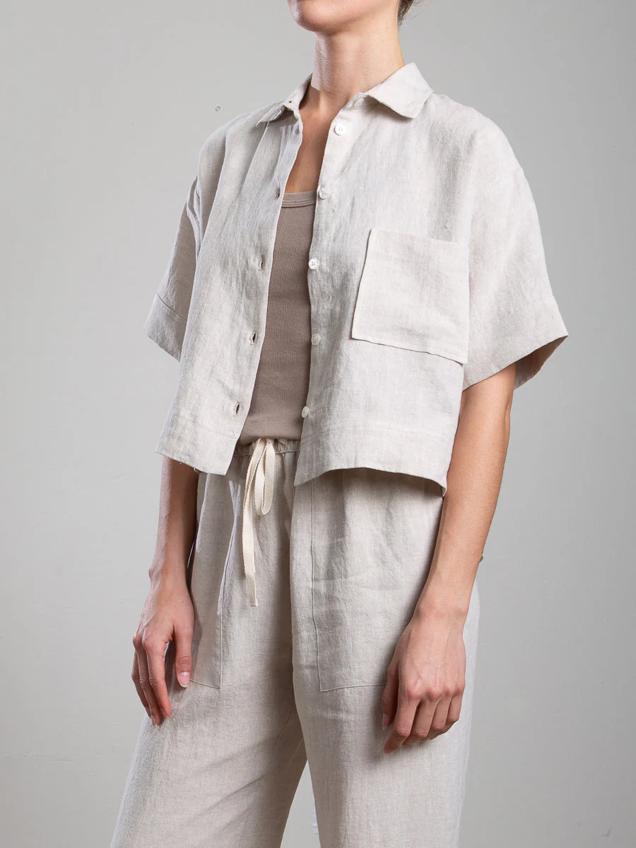 Eddy Shirt in Linen - Oat - Image 5