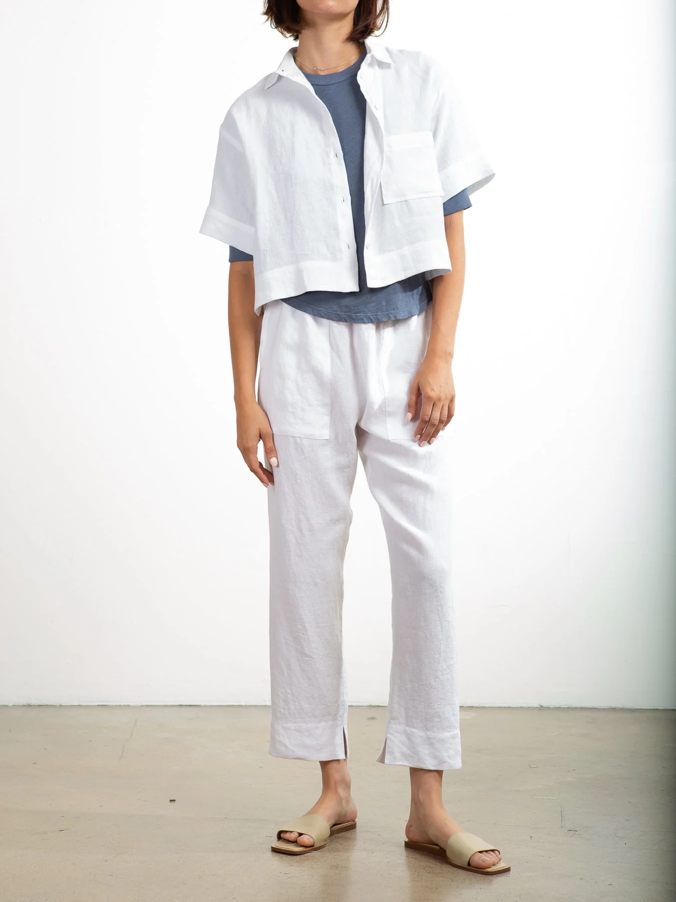 Eddy Shirt in Linen - White - Image 4