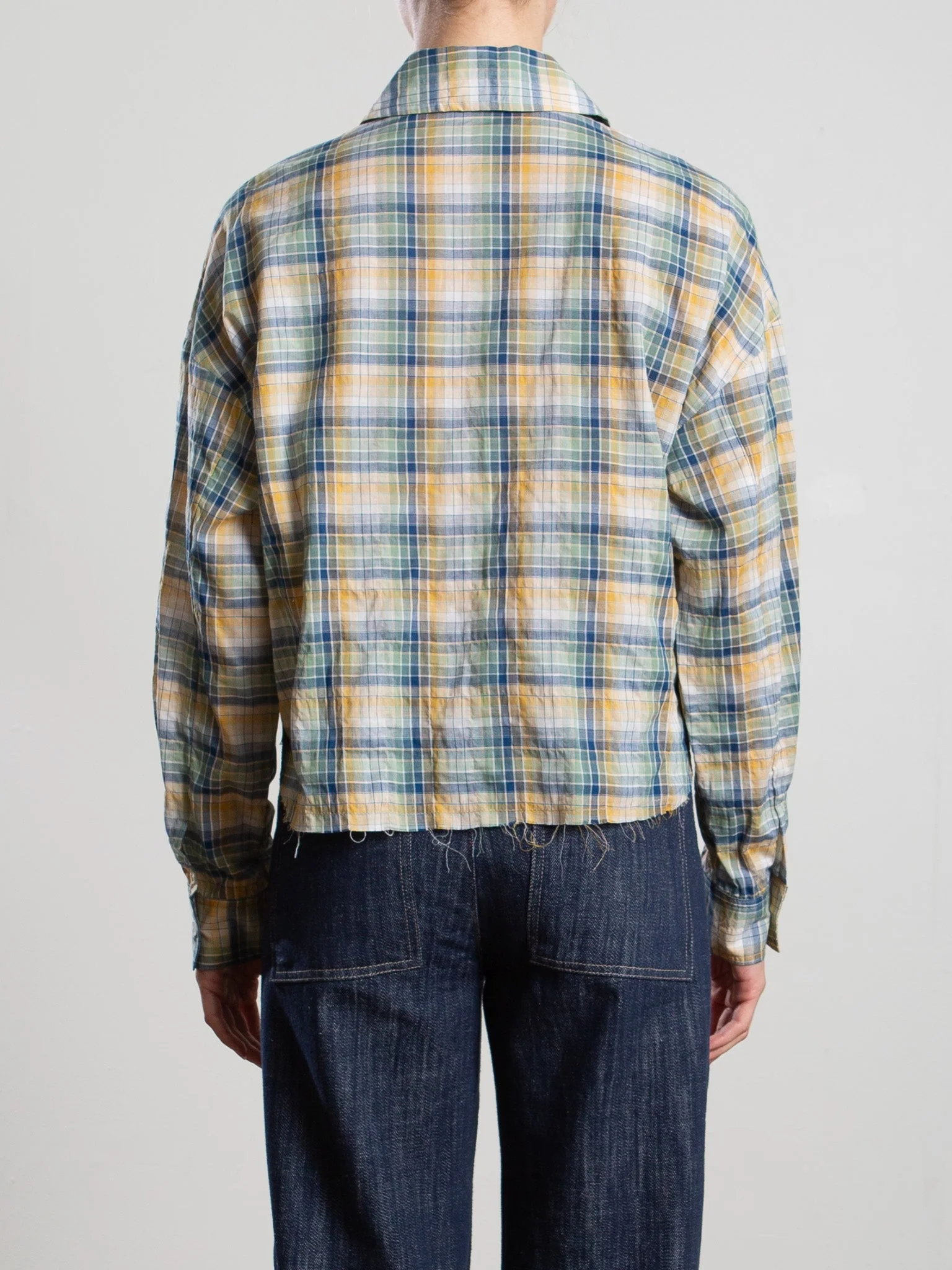 Esme Crop Shirt in Japanese Plaid - Summit - Image 5