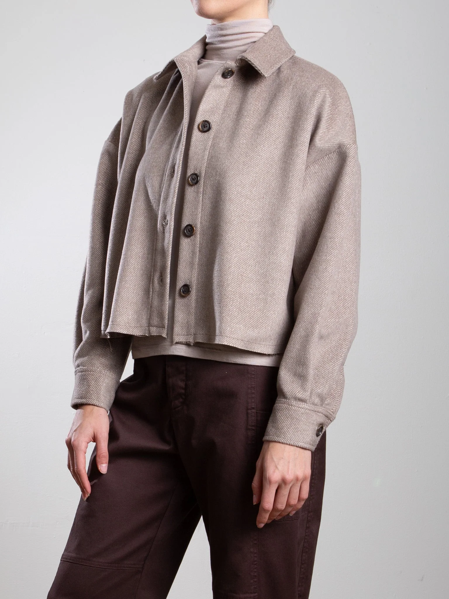 Esme Shirt in Brushed Twill - Toast - Image 3