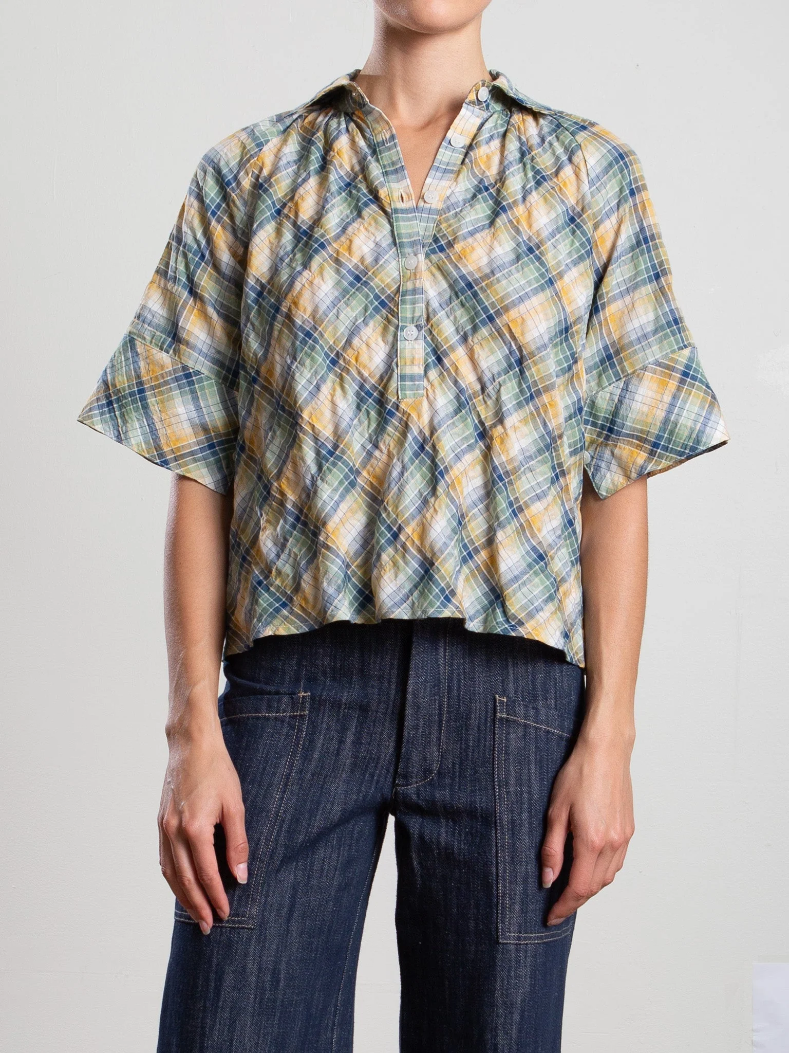 Etta Shirt in Japanese Plaid - Summit - Image 5