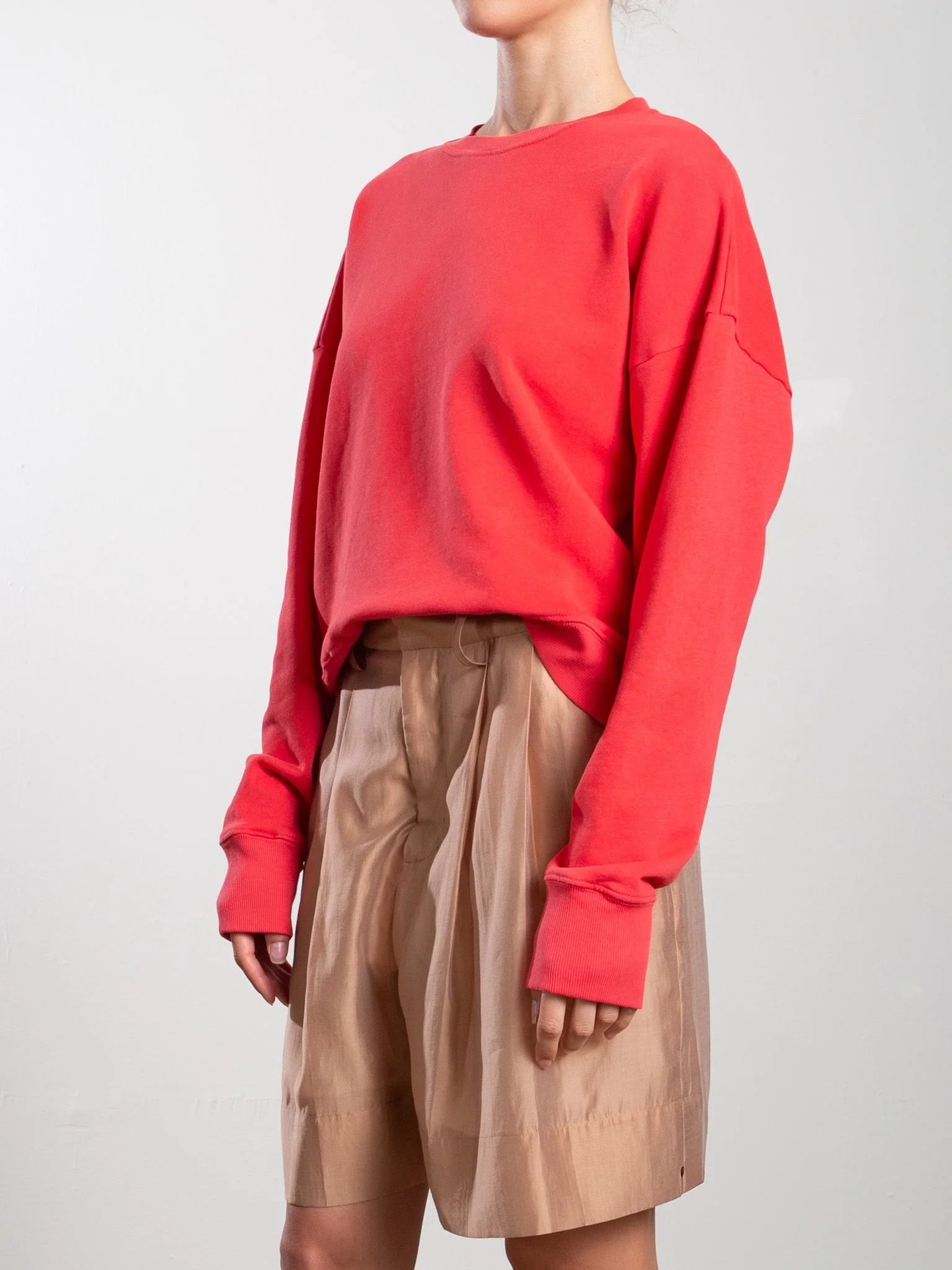 Irene Crewneck in French Terry - Poppy - Image 3