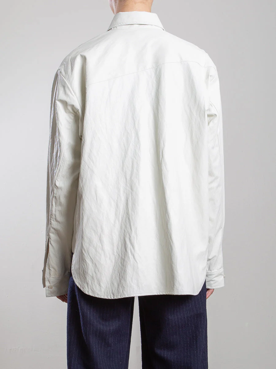 Jessie Shirt in Faux Leather - Ivory - Image 4