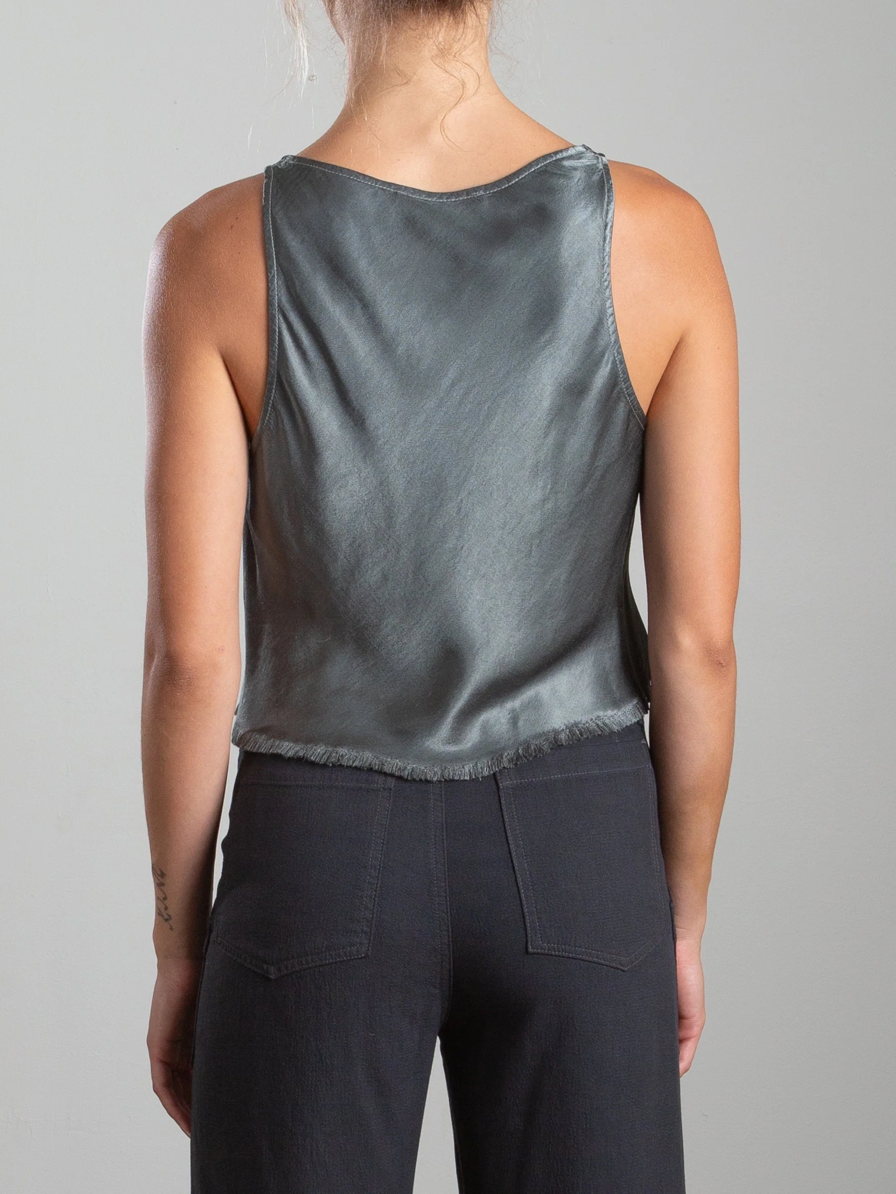 Maggie Tank in Vintage Satin - Nori - Image 4