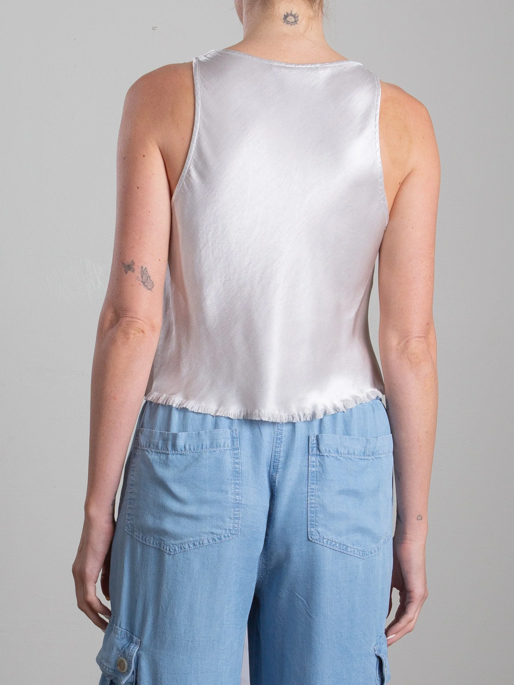 Maggie Tank in Vintage Satin - Parchment - Image 4
