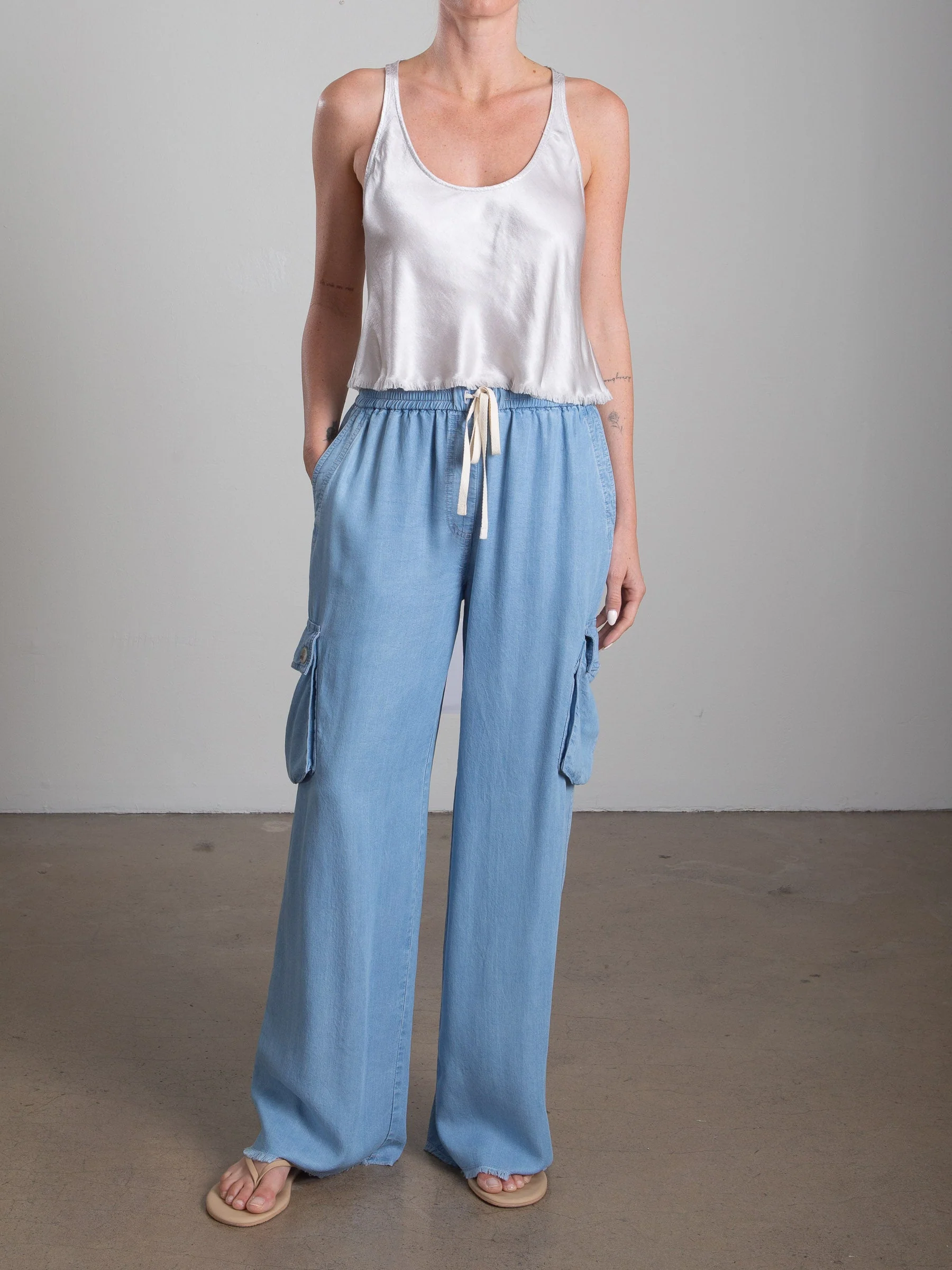 Maggie Tank in Vintage Satin - Parchment - Image 5