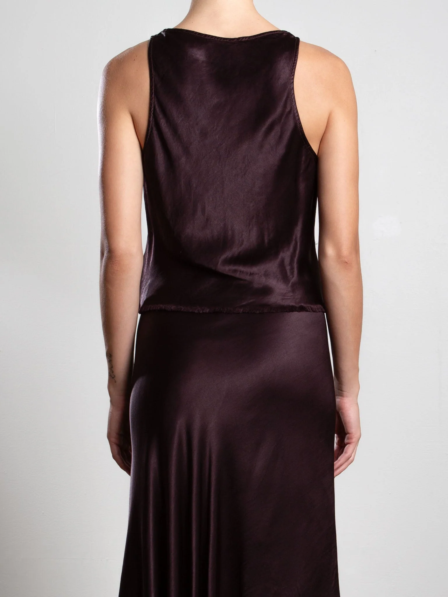 Maggie Tank in Vintage Satin - Raisin - Image 4