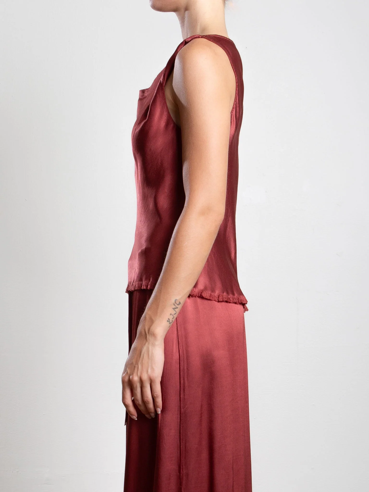 Paloma Top in Vintage Satin - Port - Image 3