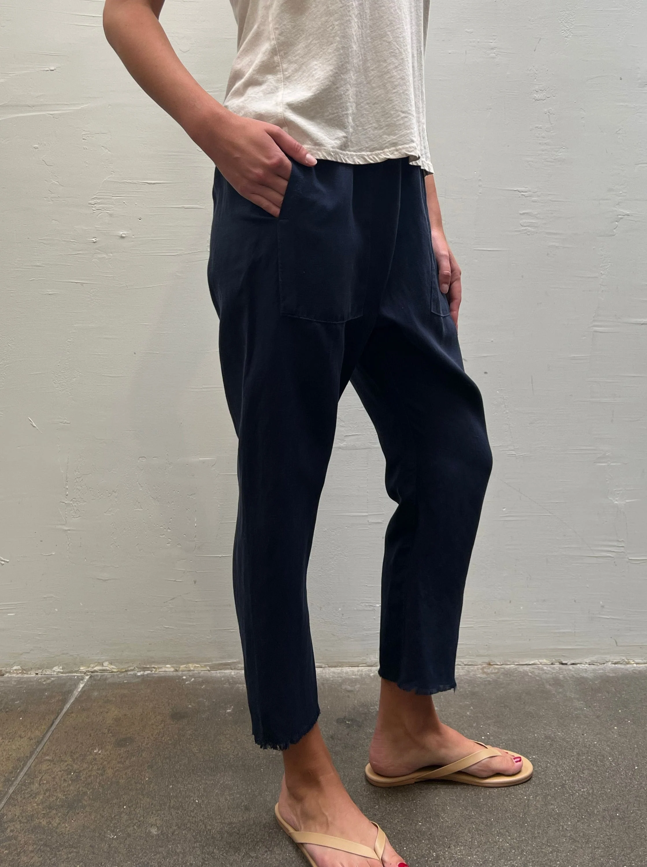 Erika Drop Pant in Linen - Night - Image 4