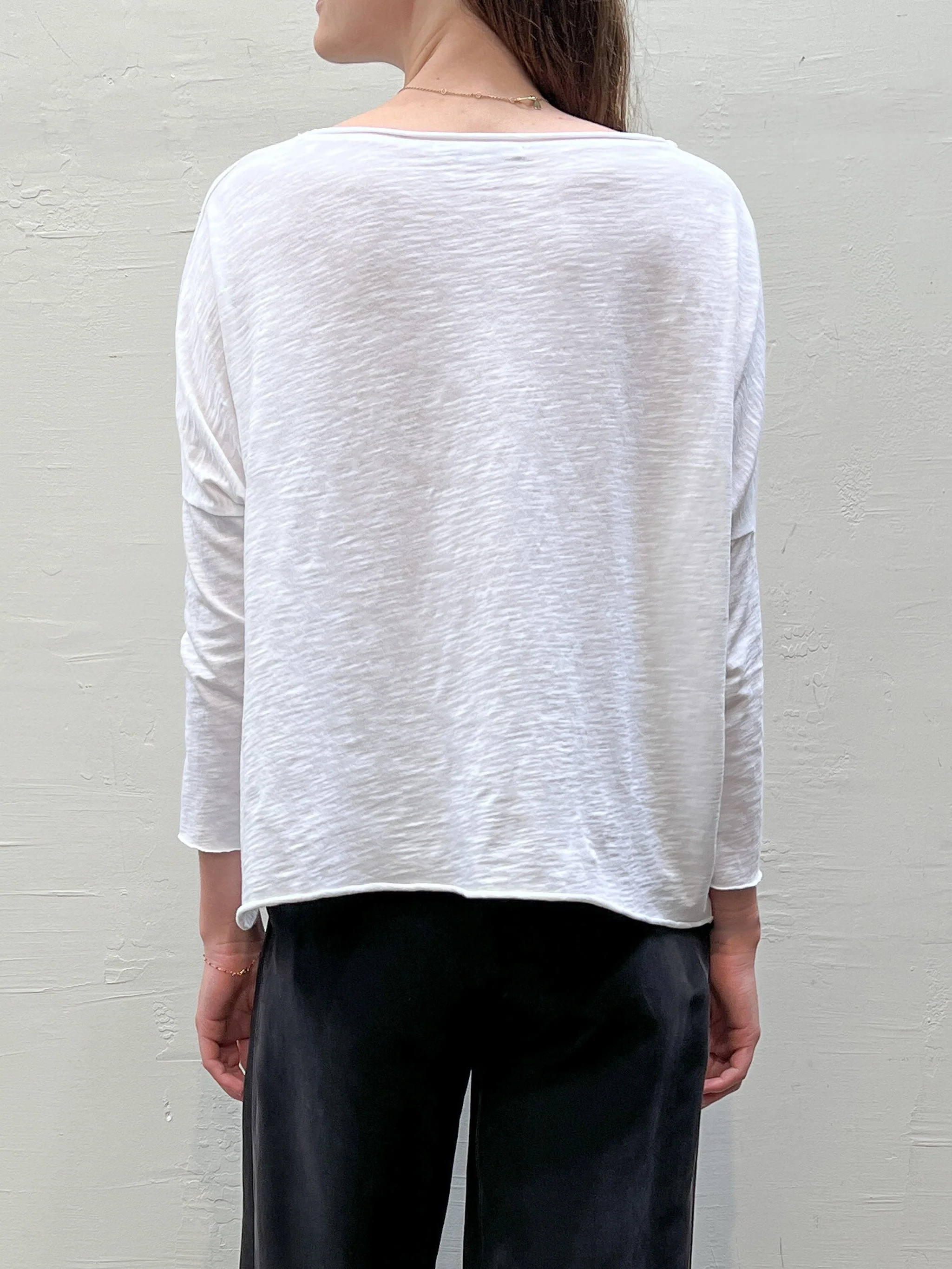 Tommy Boxy Tee in Supima Slub - White - Image 5