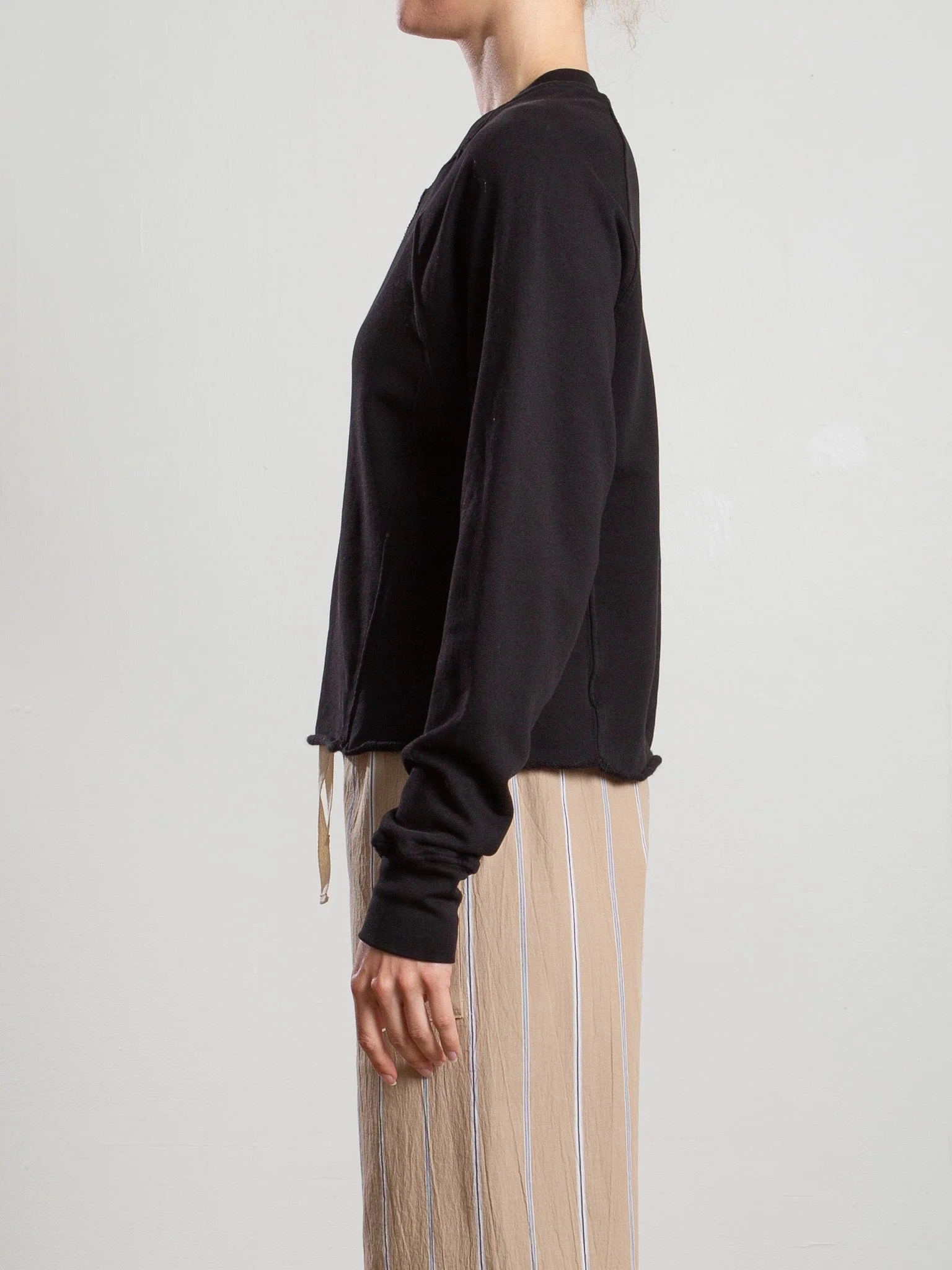 Sara Crewneck in French Terry - Black - Image 3