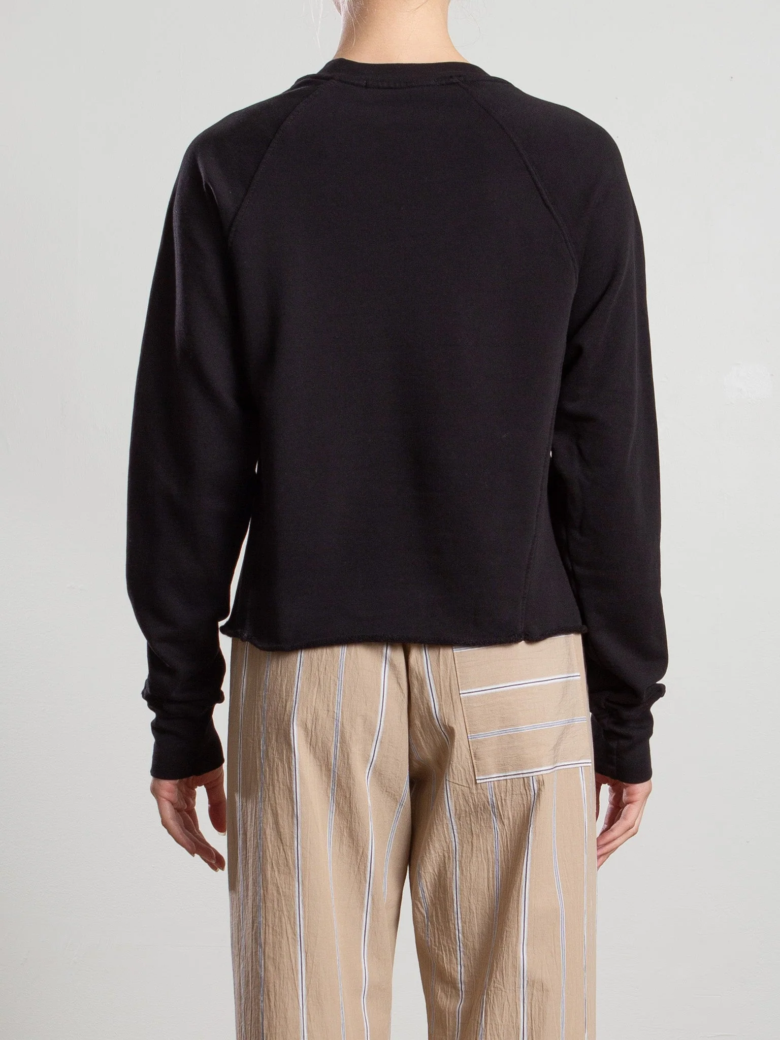 Sara Crewneck in French Terry - Black - Image 4
