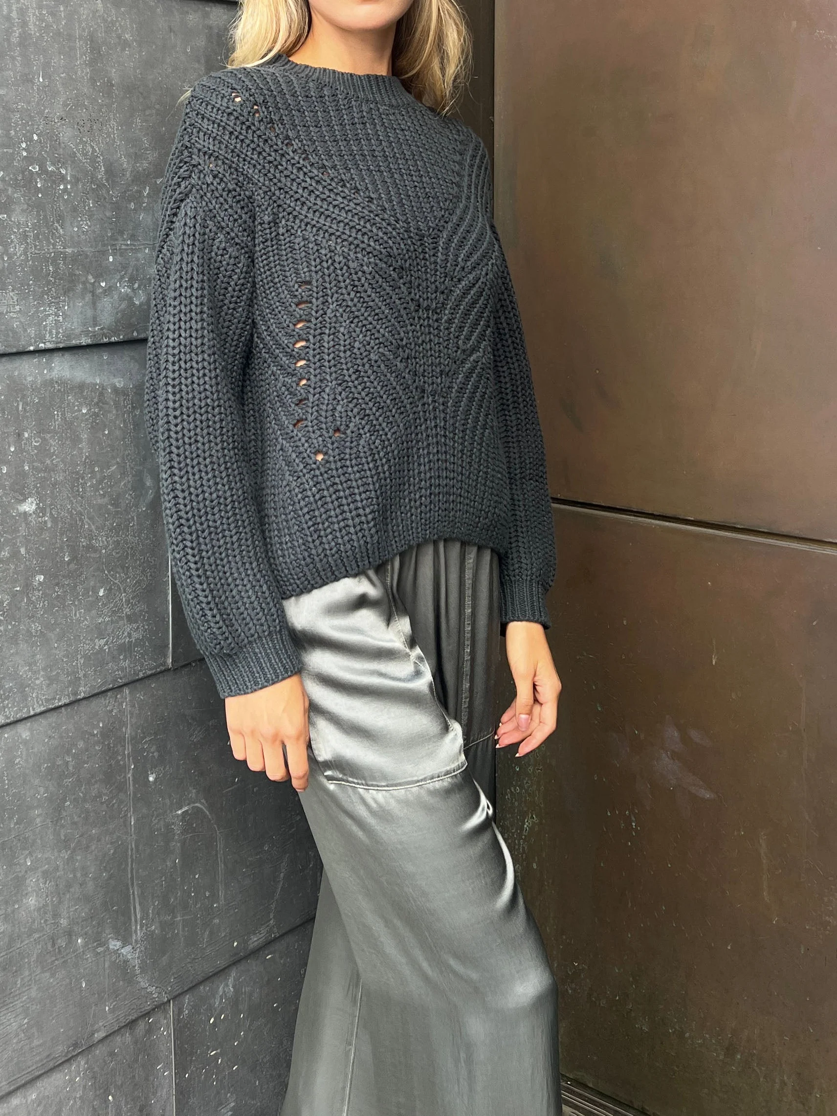 Taryn Pant in Vintage Satin - Nori - Image 3