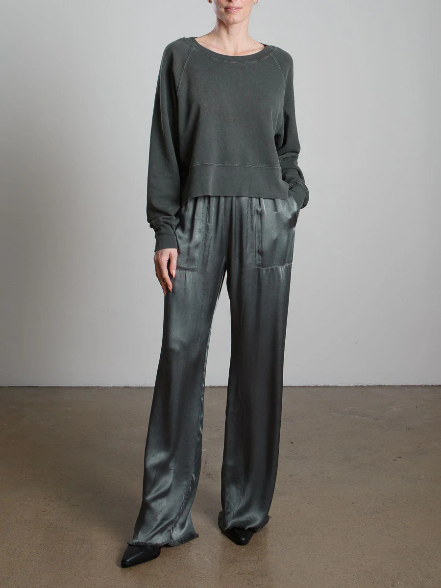 Taryn Pant in Vintage Satin - Nori - Image 4