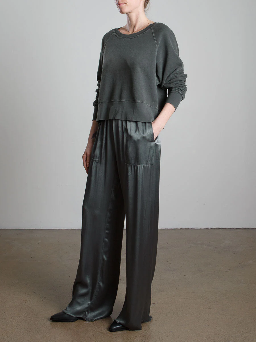Taryn Pant in Vintage Satin - Nori - Image 5