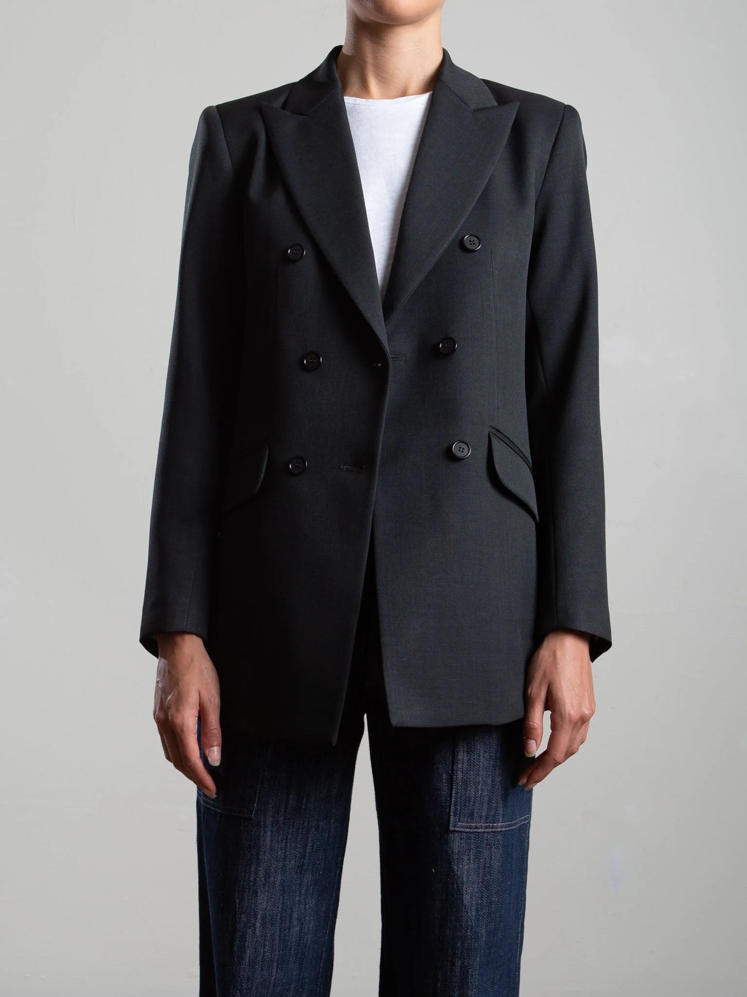 Trudi Blazer in Sharkskin - Charcoal - Image 7