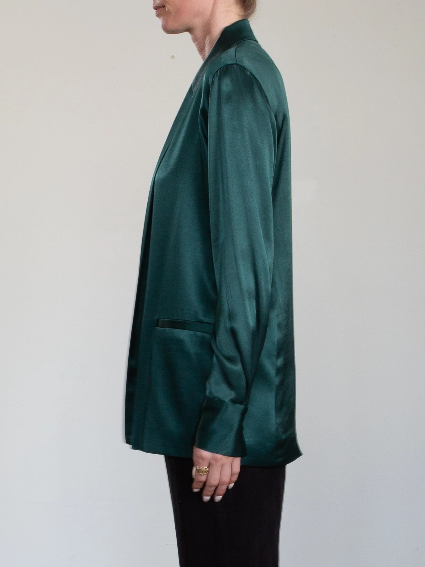 Tux Jacket in Italian Satin - Bottle - Image 3